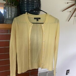 Banana Republic Yellow Button Down Cardigan